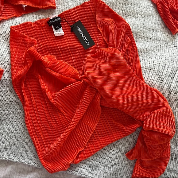 PrettyLittleThing Orange Beach Coverup Set - Picture 7 of 7